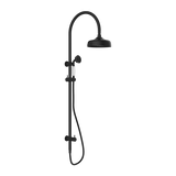 Nero York Twin Shower With White Porcelain Hand Shower | Matte Black |