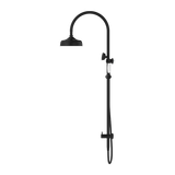 Nero York Twin Shower With White Porcelain Hand Shower | Matte Black |