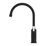 Nero York Kitchen Mixer Goosneck Spout With White Porcelain Lever | Matte Black |