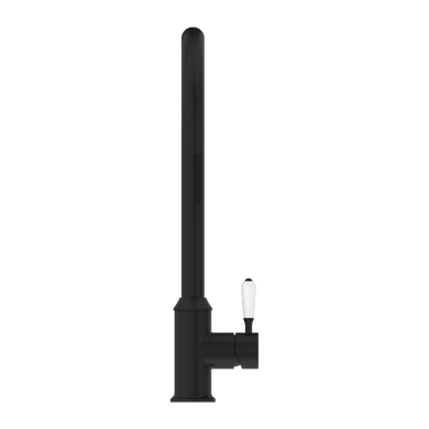 Nero York Pull Out Sink Mixer With Vegie Spray Function With White Porcelain Lever | Matte Black |