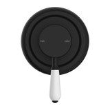 Nero York Shower Mixer With White Porcelain Lever | Matte Black |