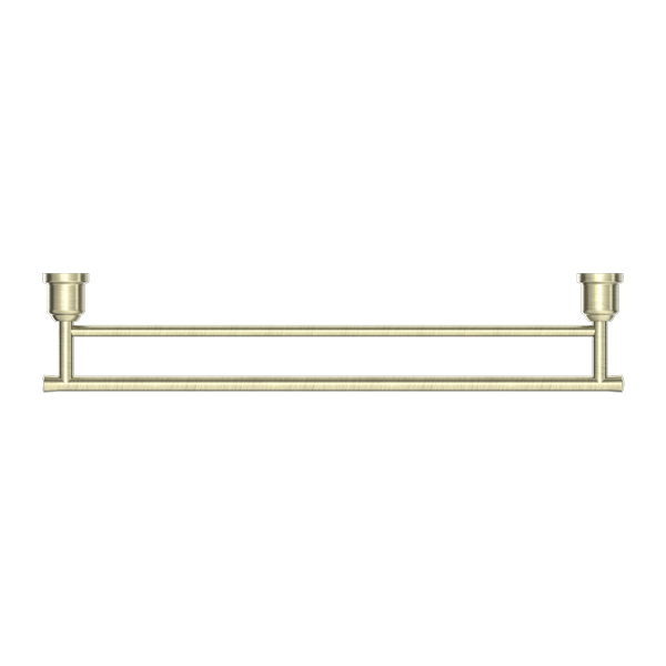 Nero York Double Towel Rail 600mm | Aged Brass |