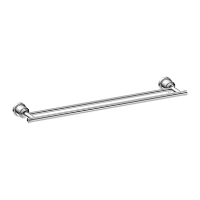 Nero York Double Towel Rail 600mm | Chrome |