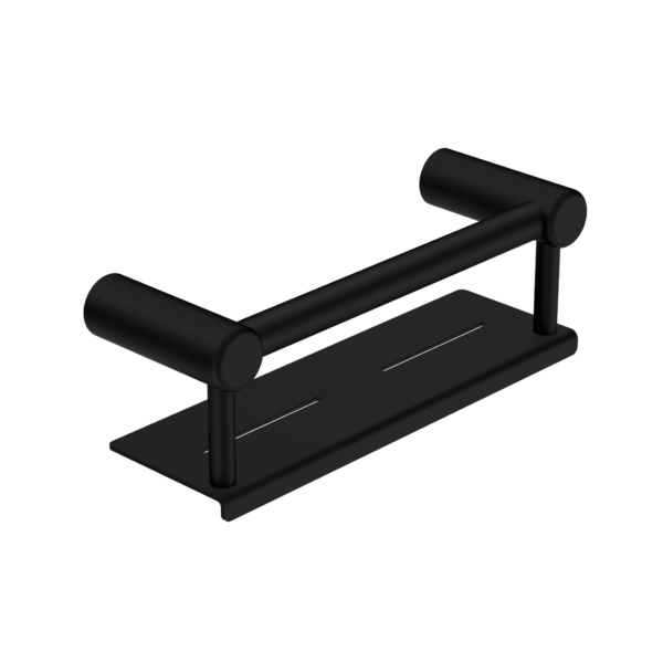 Nero Mecca Care 25mm Grab Rail With Shelf 300mm | Matte Black |