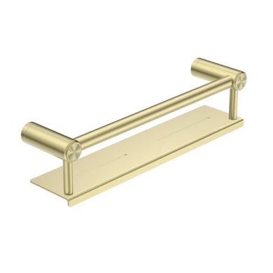Nero Mecca Care 25mm Grab Rail With Shelf 450mm | Brushed Gold |
