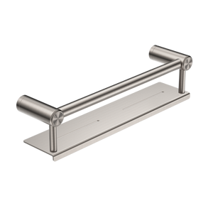 Nero Mecca Care 25mm Grab Rail With Shelf 450mm | Brushed Nickel |