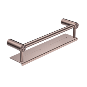 Nero Mecca Care 25mm Grab Rail With Shelf 450mm | Brushed Bronze |