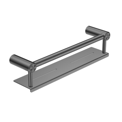 Nero Mecca Care 25mm Grab Rail With Shelf 450mm | Gunmetal|