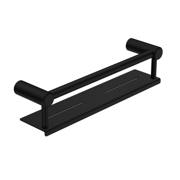 Nero Mecca Care 25mm Grab Rail With Shelf 450mm | Matte Black |