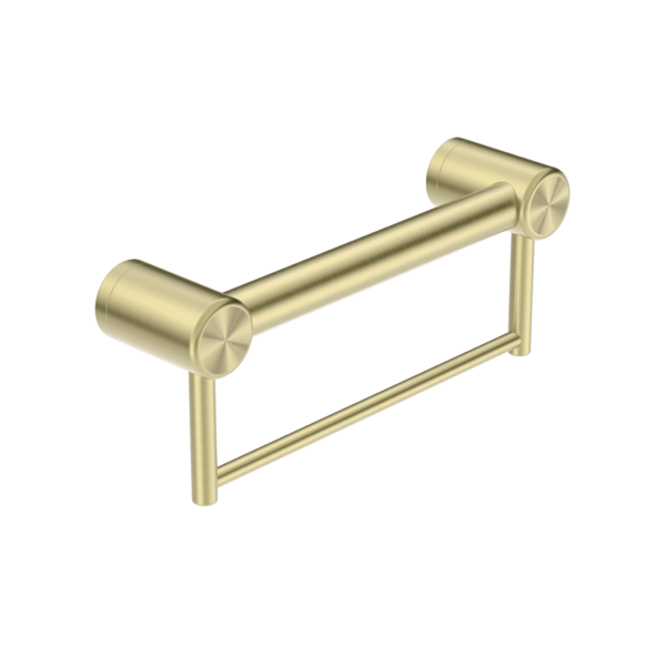 Nero Mecca Care 32mm Grab Rail With Towel Holder 300mm | Brushed Gold |