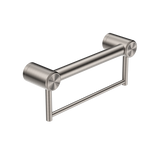Nero Mecca Care 32mm Grab Rail With Towel Holder 300mm | Brushed Nickel |