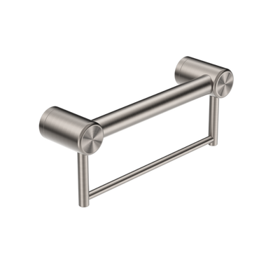Nero Mecca Care 32mm Grab Rail With Towel Holder 300mm | Brushed Nickel |