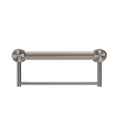 Nero Mecca Care 32mm Grab Rail With Towel Holder 300mm | Brushed Nickel |