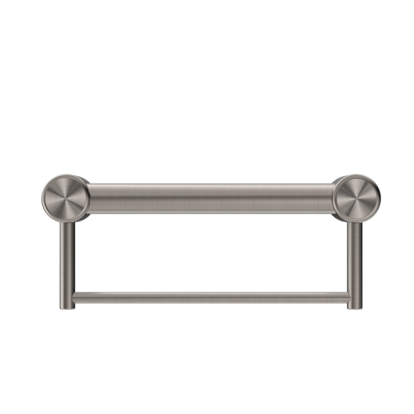 Nero Mecca Care 32mm Grab Rail With Towel Holder 300mm | Brushed Nickel |