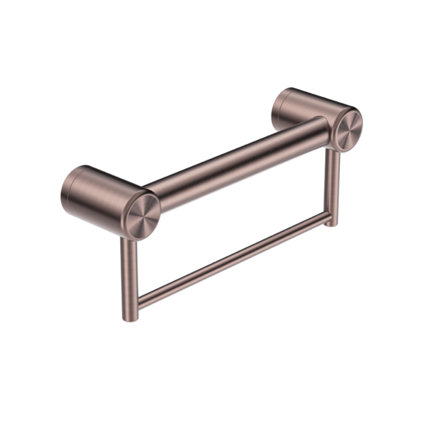 Nero Mecca Care 32mm Grab Rail With Towel Holder 300mm | Brushed Bronze |