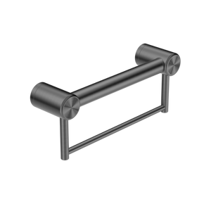 Nero Mecca Care 32mm Grab Rail With Towel Holder 300mm | Gun Metal |