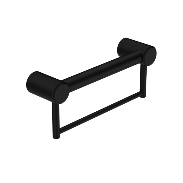 Nero Mecca Care 32mm Grab Rail With Towel Holder 300mm | Matte Black |