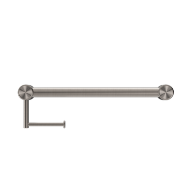 Nero Mecca Care 32mm Grab Rail With Toilet Roll Holder 450mm | Brushed Nickel |