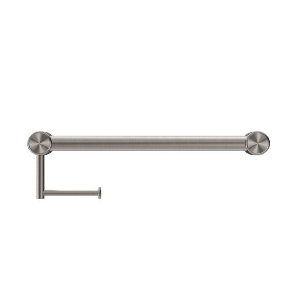 Nero Mecca Care 32mm Grab Rail With Toilet Roll Holder 450mm | Brushed Nickel |