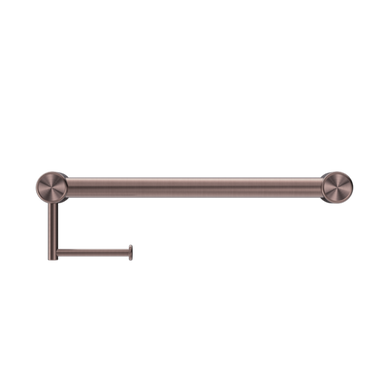 Nero Mecca Care 32mm Grab Rail With Toilet Roll Holder 450mm | Brushed Bronze |