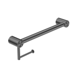 Nero Mecca Care 32mm Grab Rail With Toilet Roll Holder 450mm | Gun Metal |