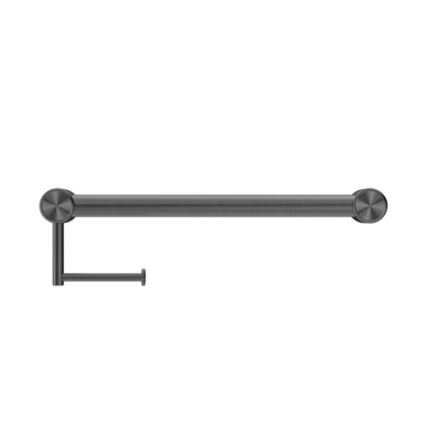 Nero Mecca Care 32mm Grab Rail With Toilet Roll Holder 450mm | Gun Metal |