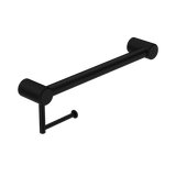 Nero Mecca Care 32mm Grab Rail With Toilet Roll Holder 450mm | Matte Black |