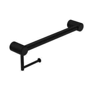 Nero Mecca Care 32mm Grab Rail With Toilet Roll Holder 450mm | Matte Black |