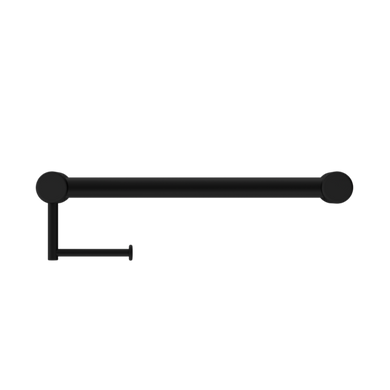 Nero Mecca Care 32mm Grab Rail With Toilet Roll Holder 450mm | Matte Black |