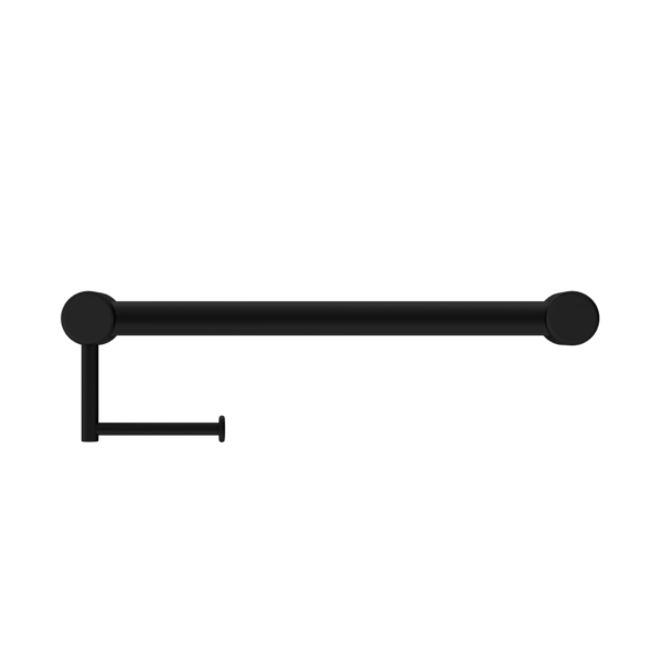 Nero Mecca Care 32mm Grab Rail With Toilet Roll Holder 450mm | Matte Black |
