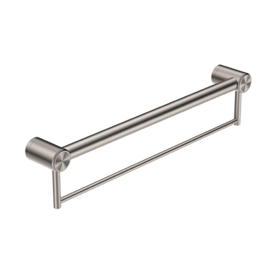 Nero Mecca Care 32mm Grab Rail With Towel Holder 600mm | Brushed Nickel |