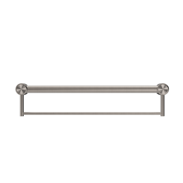 Nero Mecca Care 32mm Grab Rail With Towel Holder 600mm | Brushed Nickel |