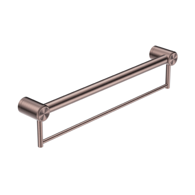 Nero Mecca Care 32mm Grab Rail With Towel Holder 600mm | Brushed Bronze |