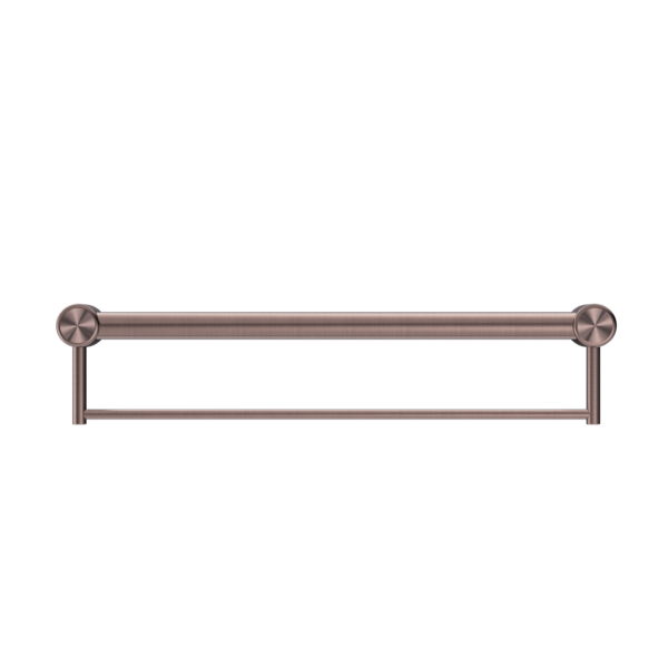 Nero Mecca Care 32mm Grab Rail With Towel Holder 600mm | Brushed Bronze |