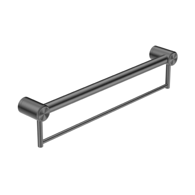 Nero Mecca Care 32mm Grab Rail With Towel Holder 600mm | Gun Metal |