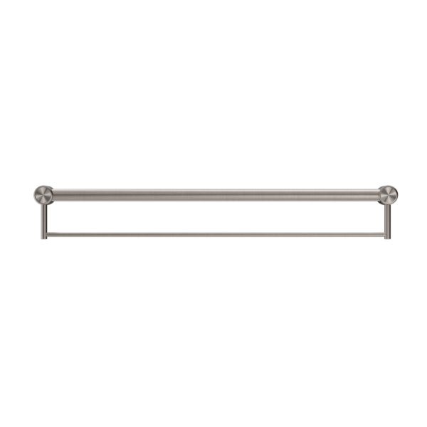 Nero Mecca Care 32mm Grab Rail With Towel Holder 900mm | Brushed Nickel |