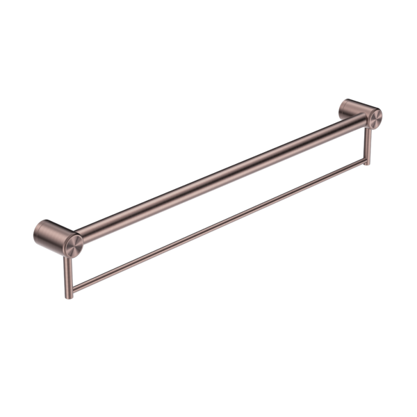 Nero Mecca Care 32mm Grab Rail With Towel Holder 900mm | Brushed Bronze |