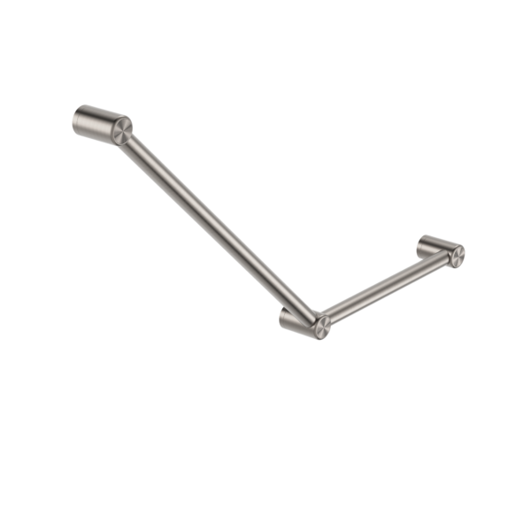 Nero Mecca Care 32mm Ambulant Toilet Grab Rail 45 Degree 750x450mm | Brushed Nickel |