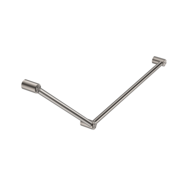 Nero Mecca Care 32mm DDA Grab Rail Set 45 Degree 750x900mm | Brushed Nickel |