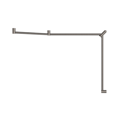 Nero Mecca Care 32mm DDA Toilet Grab Rail Set 45 Degree Continuous 750x965x1025mm | Brushed Nickel |