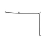 Nero Mecca Care 32mm DDA Toilet Grab Rail Set 45 Degree Continuous 750x965x1025mm | Chrome |