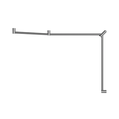 Nero Mecca Care 32mm DDA Toilet Grab Rail Set 45 Degree Continuous 750x965x1025mm | Chrome |