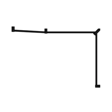 Nero Mecca Care 32mm DDA Toilet Grab Rail Set 45 Degree Continuous 750x965x1025mm | Matte Black |