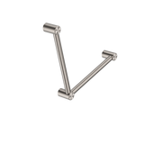 Nero Mecca Care 32mm Ambulant Toilet Grab Rail 90 Degree 450x450mm | Brushed Nickel |