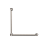 Nero Mecca Care 32mm Ambulant Toilet Grab Rail 90 Degree 450x450mm | Brushed Nickel |