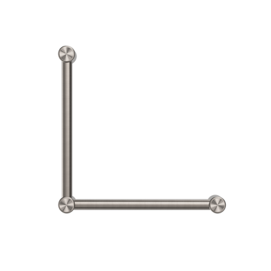 Nero Mecca Care 32mm Ambulant Toilet Grab Rail 90 Degree 450x450mm | Brushed Nickel |