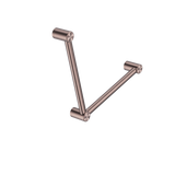 Nero Mecca Care 32mm Ambulant Toilet Grab Rail 90 Degree 450x450mm | Brushed Bronze |
