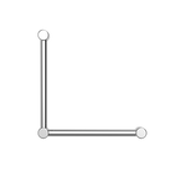 Nero Mecca Care 32mm Ambulant Toilet Grab Rail 90 Degree 450x450mm | Chrome |