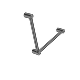 Nero Mecca Care 32mm Ambulant Toilet Grab Rail 90 Degree 450x450mm | Gun Metal |