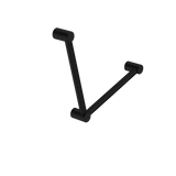 Nero Mecca Care 32mm Ambulant Toilet Grab Rail 90 Degree 450x450mm | Matte Black |
